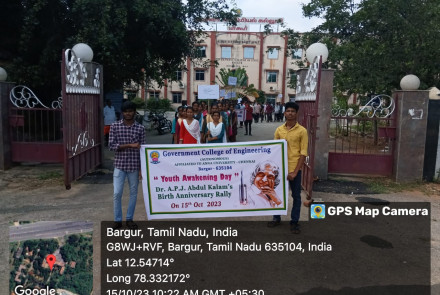 Youth Awareness Day Rally by GCEB students to commemorate Dr.APJ  Abdul Kalam birthday